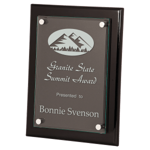 Piano Finish Floating Glass Plaque