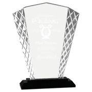 Fan Accent Glass on Black Base - Glass Award