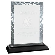 Rectangle Accent Glass on Black Base - Glass Award
