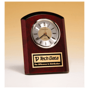 Rosewood Piano Finish Clock, Diamond Spun Dial,Three Hand Movement with Black Plate Award - 5" x 7"