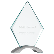 Diamond Cosmic Glass with Silver Base - 7 1/4"
