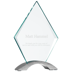 Diamond Cosmic Glass with Silver Base - 7 1/4"