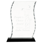 Scroll Facet Glass on Black Base