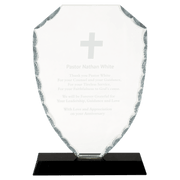 Shield Facet Glass on Black Base