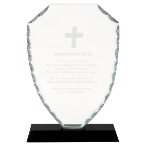 Shield Facet Glass on Black Base