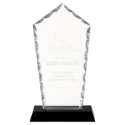 Diamond Facet Glass on Black Base - 7 3/4"