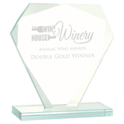 Cut Diamond Jade Glass Award - 6 1/4"