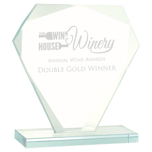 Cut Diamond Jade Glass Award - 6 1/4"