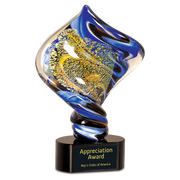Diamond Twist Art Glass Award - 11"