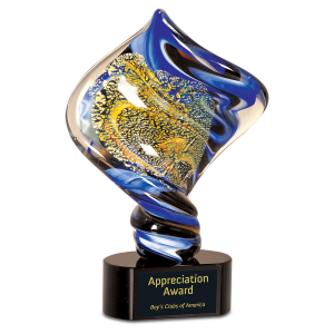 Diamond Twist Art Glass Award - 11"