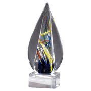 Flame Art Glass on Clear Glass Base - 7 1/8"