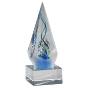 Frosted Glass Accent Arrow Art Glass on Clear Glass Base - 7 1/8"