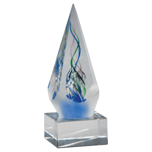 Frosted Glass Accent Arrow Art Glass on Clear Glass Base - 7 1/8"