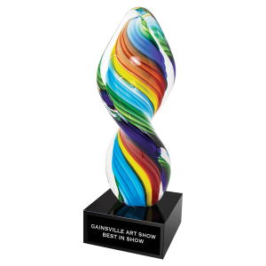 Rainbow Twist Art Glass Award - 10 1/2"