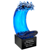 Blue Wave Art Glass Award - 8 1/2"