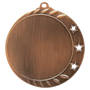 25 - 2 3/4" Bright w/ 3-Star 2" Insert Holder Medal