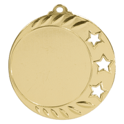 25 - 2 3/4" Bright w/ 3-Star 2" Insert Holder Medal