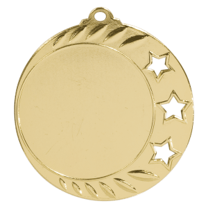 25 - 2 3/4" Bright w/ 3-Star 2" Insert Holder Medal
