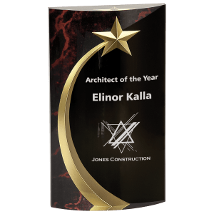 Marble Rounded Shooting Star Acrylic Award