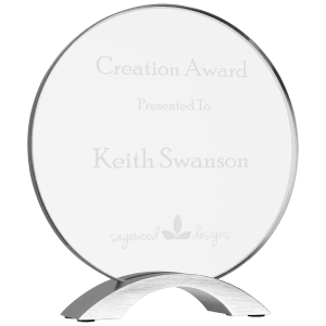 Round Cosmic Acrylic with Silver Base Award