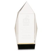 Clear Crystal Facet Rectangle on Black Base Award