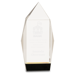 Clear Crystal Facet Rectangle on Black Base Award