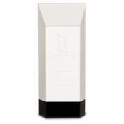 Clear Crystal Self-Standing Rectangle on Black Base Award