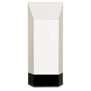 Clear Crystal Self-Standing Rectangle on Black Base Award