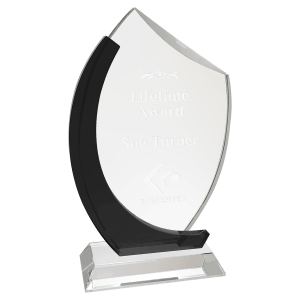 Crystal Slant Oval on Clear Base Award