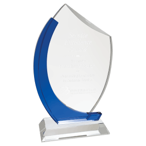 Crystal Slant Oval on Clear Base Award