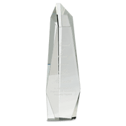 Clear Crystal Facet Slant-Top Tower Award
