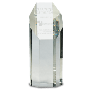Clear Crystal Octagon Tower Award