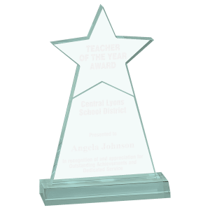 4 3/4" x 8" Star Obelisk Acrylic with 5 3/4" Base Award