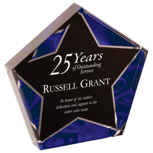 Star Blue Velvet Acrylic Award