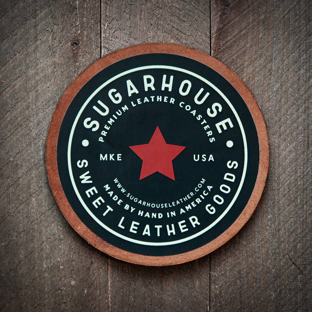 Call Me Old Fashioned Leather Coaster - Set of 2