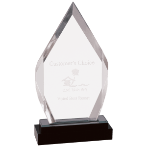 Fusion Diamond Impress Acrylic with Black Glass Base Award