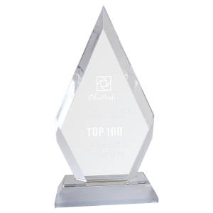 Frosted Base Diamond Impress Acrylic Award