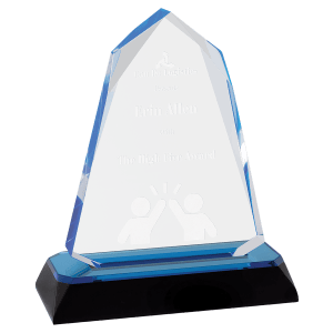 5 3/4" Blue Halo Diamond Corner Base Impress Acrylic Award