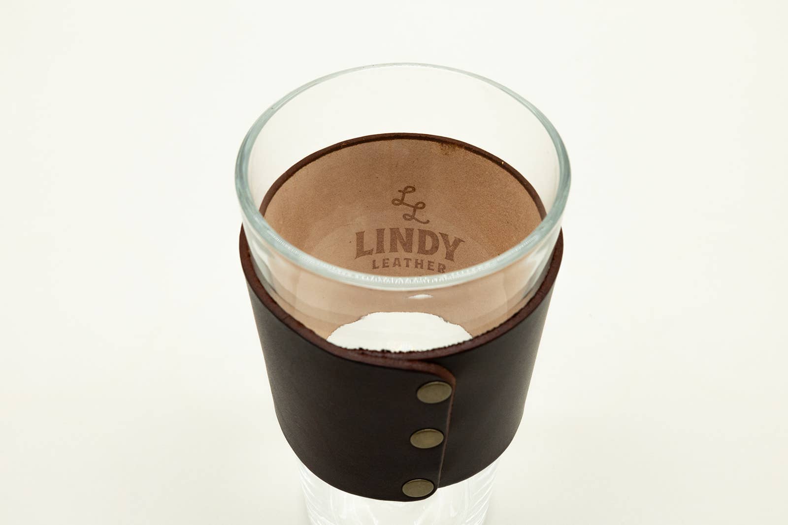 Pair of Leather Pint Glass - Golf