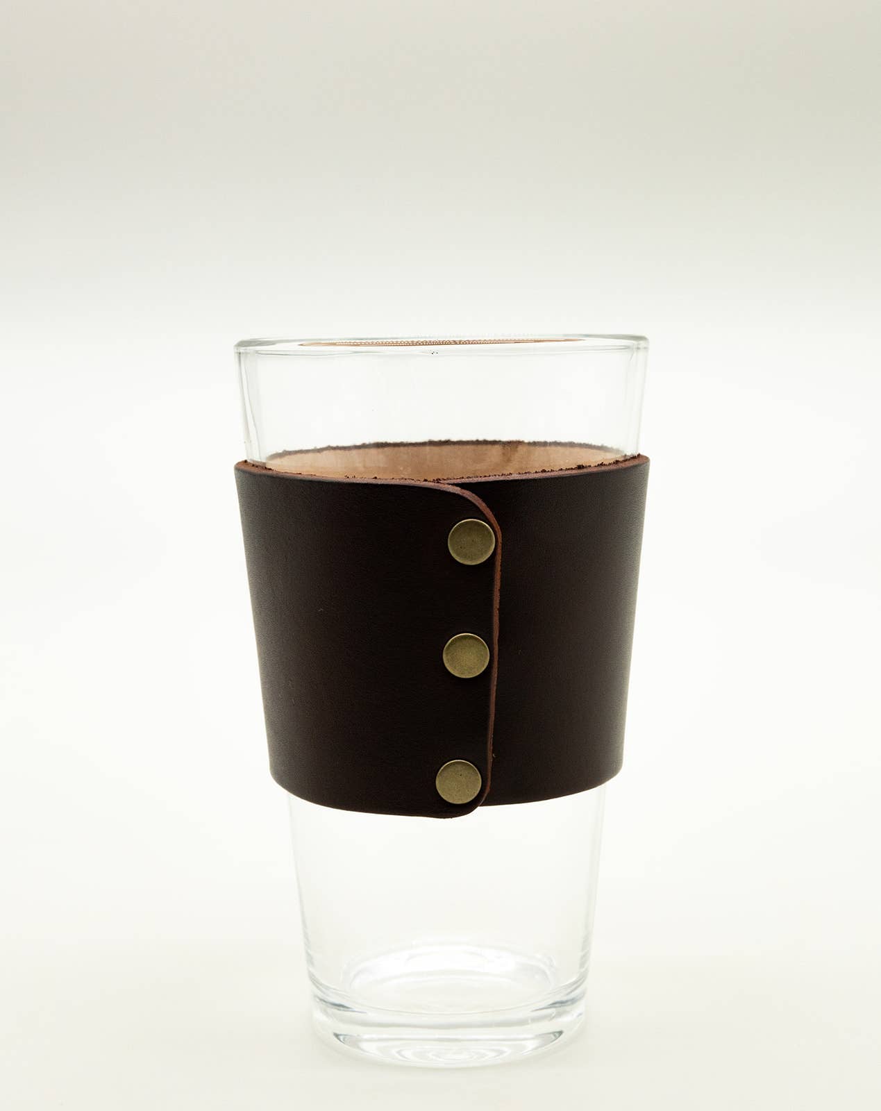 Pair of Leather Pint Glasses - "Don't Tread On Me"