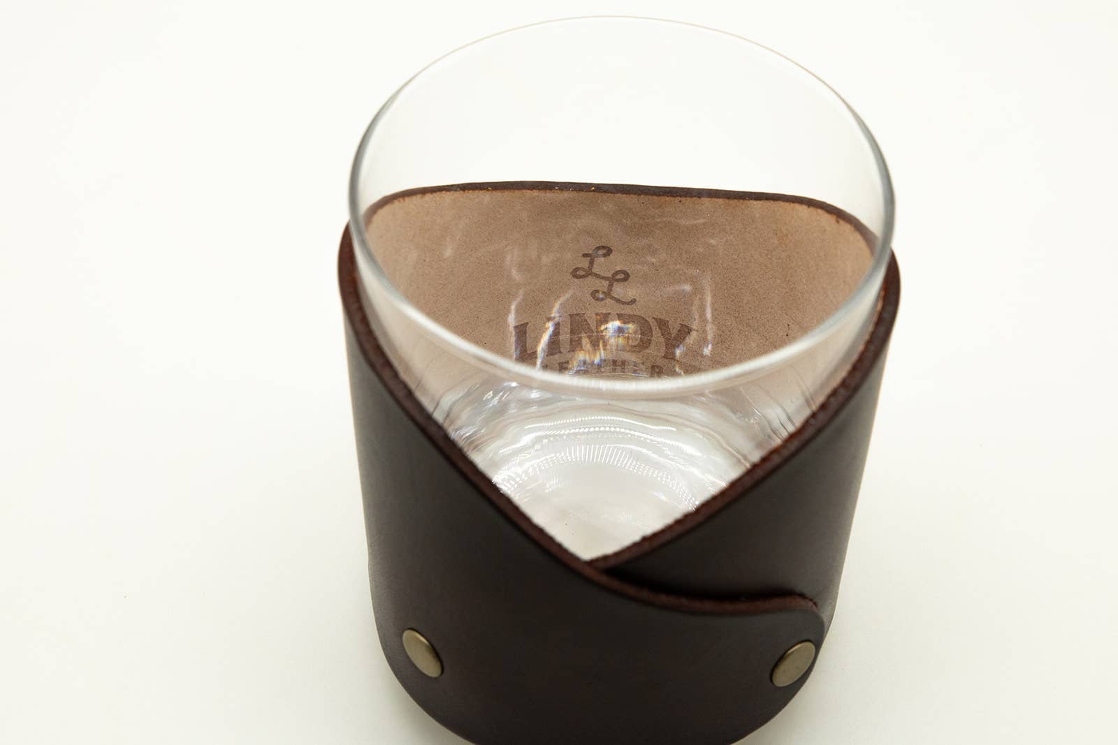 Leather Rocks Glass - Texas State Outline - Set of 4