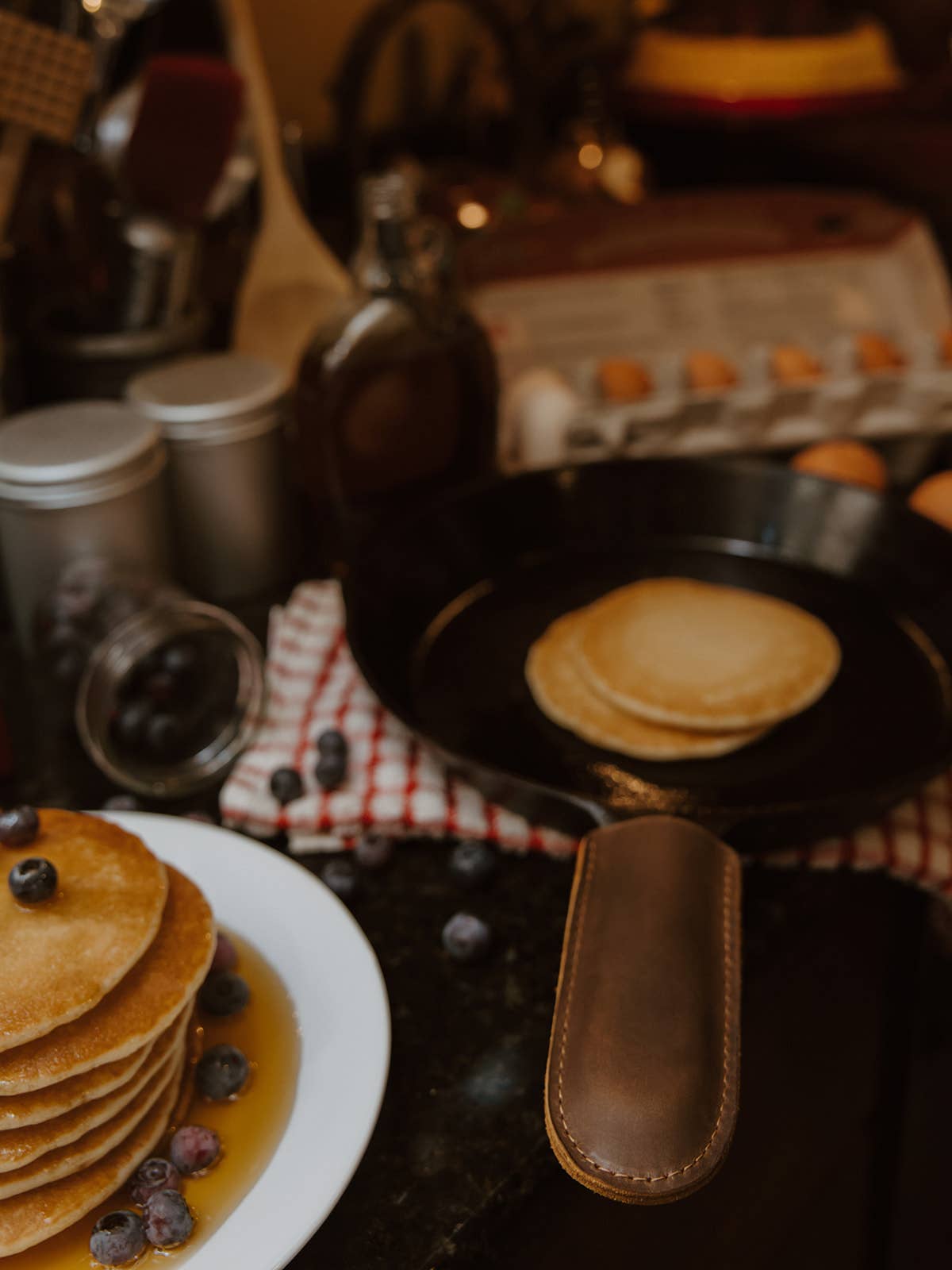 Leather Cast Iron Handle Cover