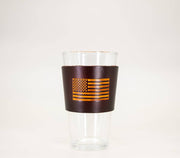 Pair of Leather Pint Glasses - American Flag