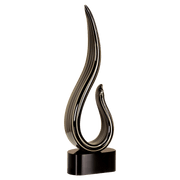 15" Black & Gold Curve Art Glass Award