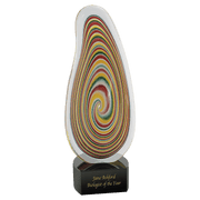 12 1/4" Multi-Color Flat Swirl Art Glass Award