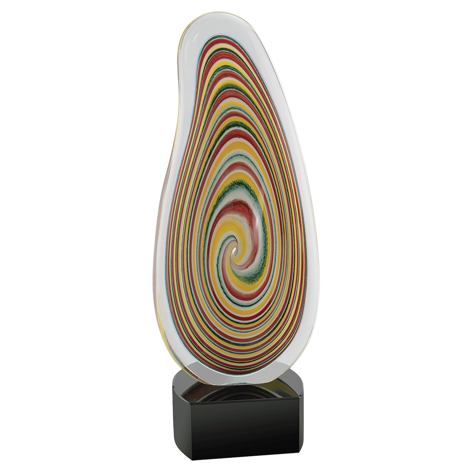12 1/4" Multi-Color Flat Swirl Art Glass Award