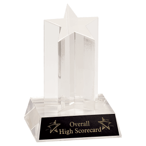 5" Clear Single Star Column Acrylic with Clear Base Award