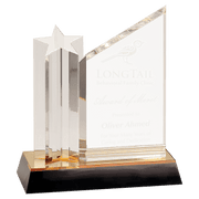 Clear Star Column Acrylic with Gold/Black Base Award