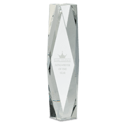 12" Clear Crystal Facet Tower Award
