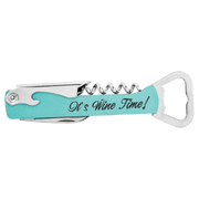 Teal Laserable Leatherette Wine Bottle Opener